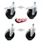 Service Caster 5 Inch Hard Rubber Swivel 1/2 Inch Threaded Stem Caster Total Lock Brakes, 2PK SCC-TSTTL20S514-HRS-121315-2-S-2 - alternate 2
